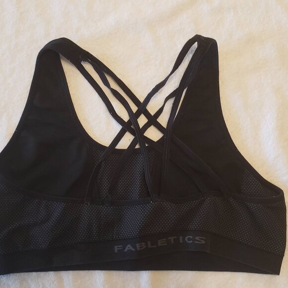 Fabletics Bralette Black with grey blend in center and on back in size M - Picture 2 of 3